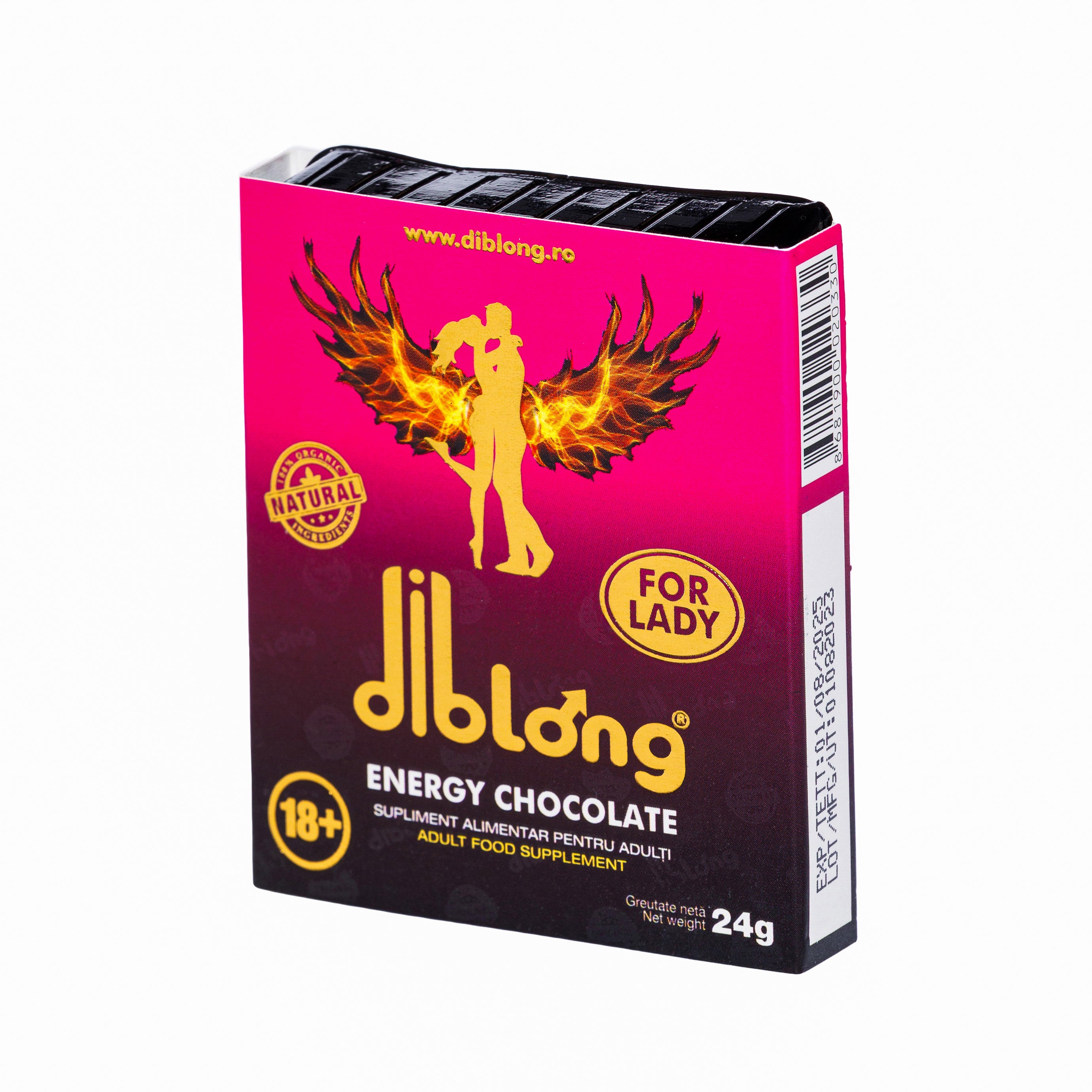 Ciocolată afrodisiac DIBLONG ENERGY CHOCOLATE for LADY, 24g